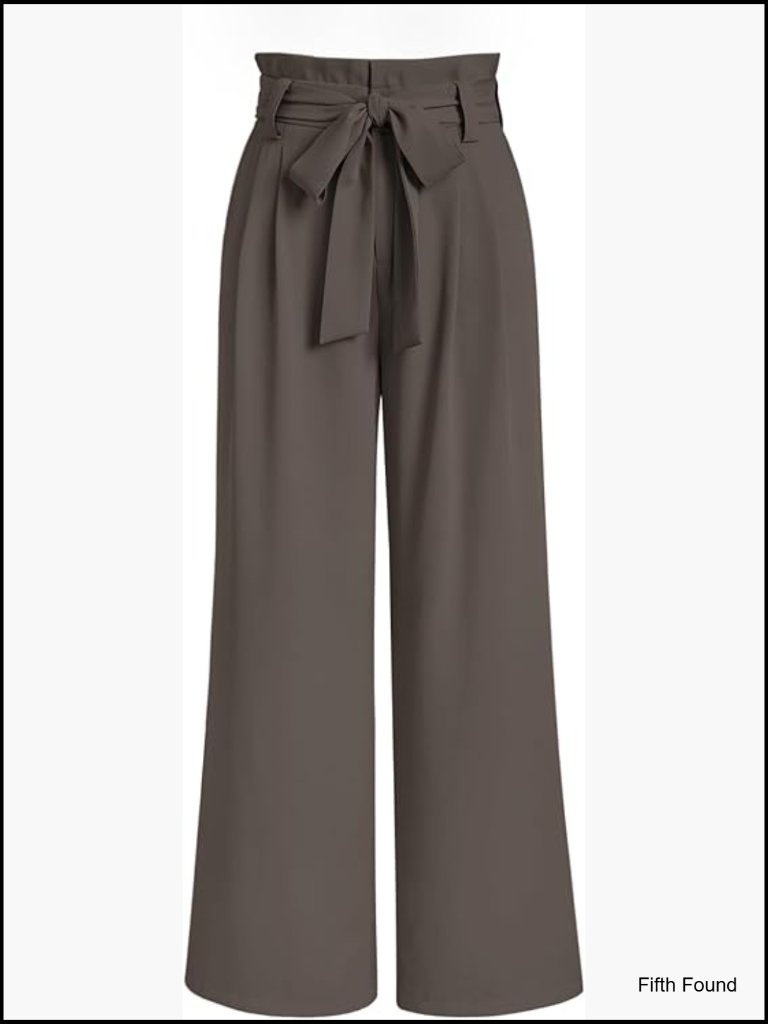 Wide Leg Dress Pants Women's Paperbag High Waisted Business Casual Trousers